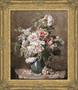 Still life of Peonies & Roses by Francois Rivoire - Museum Framed 